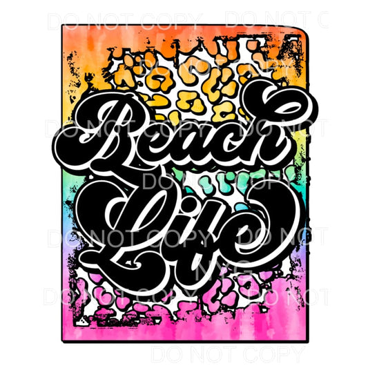 Beach Life Bright Color Leopard Sublimation transfers - Heat