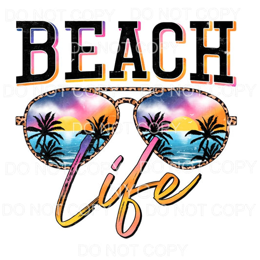 Beach Life Leopard Tropical Sunglasses Sublimation transfers