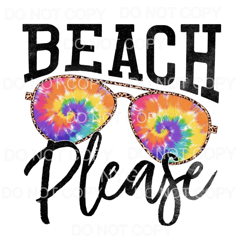 Beach Please Leopard Tie Dye Sunglasses Sublimation 