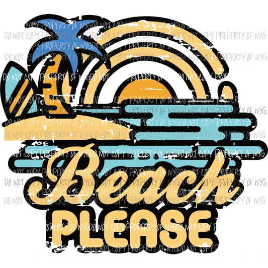 Beach Please Palm Tree Sublimation transfers Heat Transfer