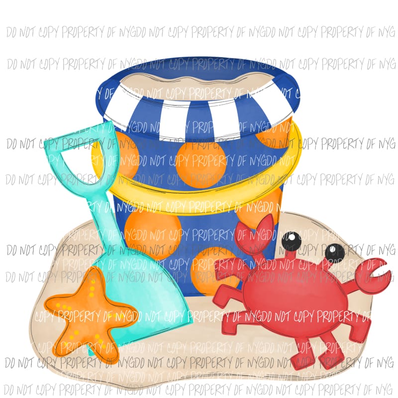 Beach Sand Pail #1 boy blue Sublimation transfers Heat Transfer