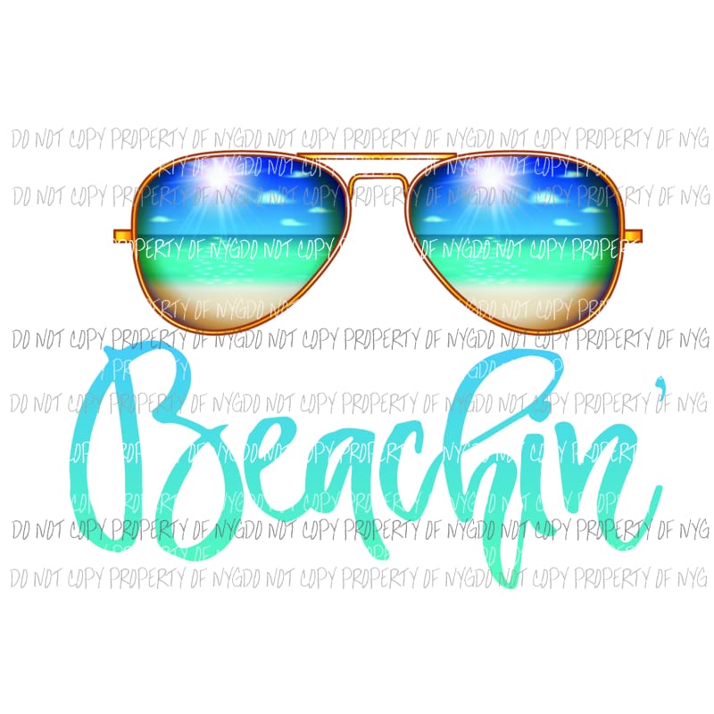 Beachin sunglasses summer beach Sublimation transfers Heat Transfer