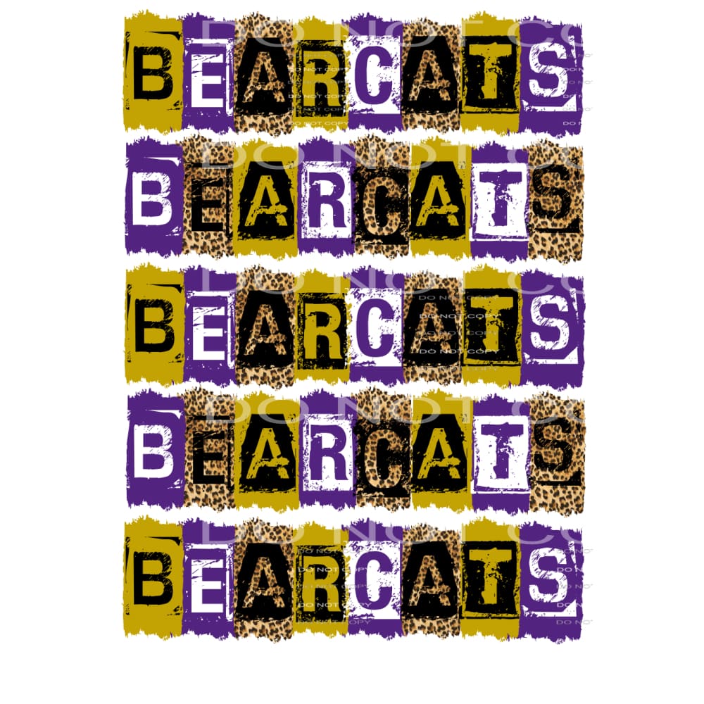 Bearcats BLOCK LETTERS # 111203 Sublimation transfers - Heat