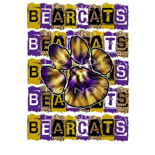Bearcats BLOCK LETTERS # 111204 Sublimation transfers - Heat