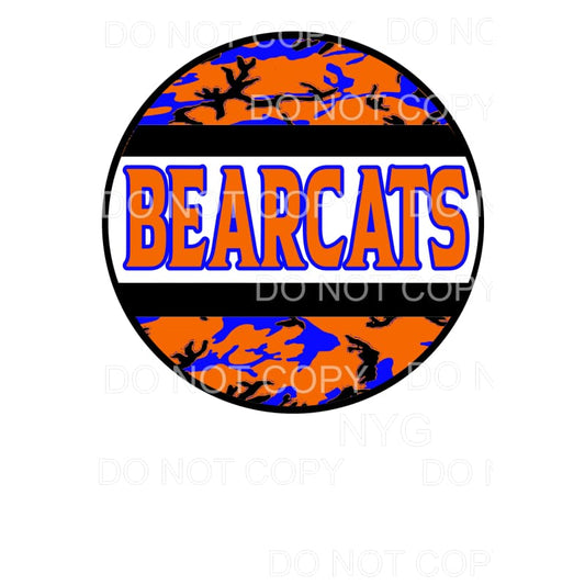 Bearcats Camo blue and orange Sublimation transfers - Heat 