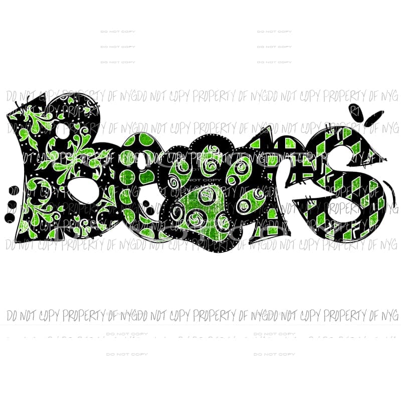 Bears #4 green Sublimation transfers Heat Transfer