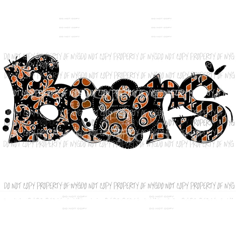Bears #5 orange Sublimation transfers Heat Transfer