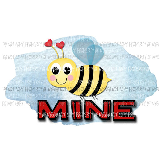 BEE MINE watercolor yellow black bee Sublimation transfers Heat Transfer