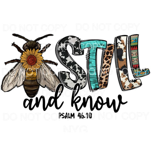 Bee Still And Know Sunflower Cowhide Leopard Western Prints 