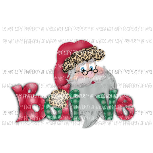 BELIEVE Red Santa Sublimation transfers Heat Transfer