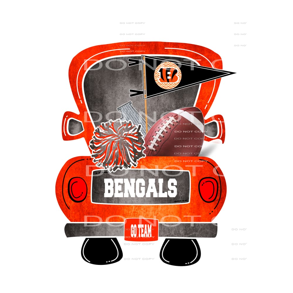 Bengals Football Truck Sublimation transfers - Heat Transfer