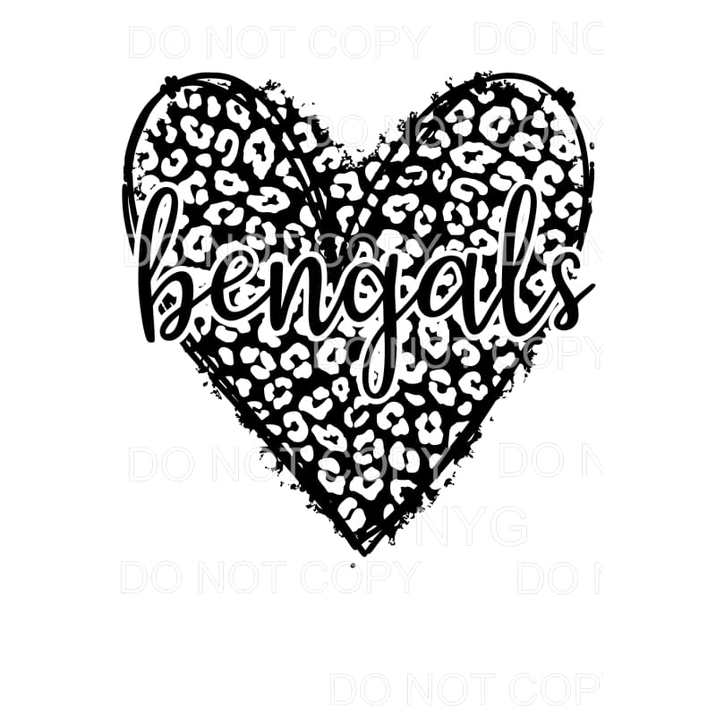 Bengals Heart Sublimation transfers - Heat Transfer