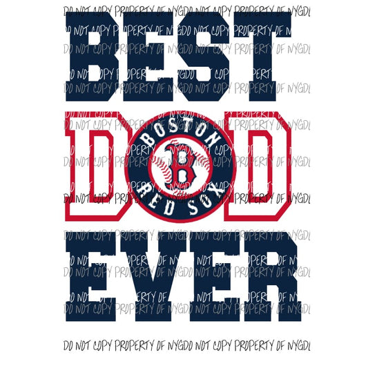 Best Dad Ever Boston Red Sox # 2 Sublimation transfers Heat Transfer