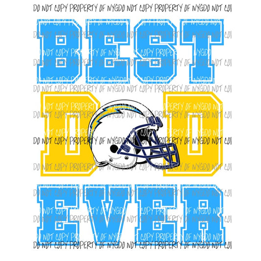 Best Dad Ever Chargers helmet Sublimation transfers Heat Transfer