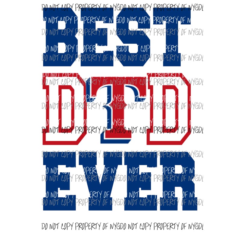 Best Dad Ever Houston Texas Rangers # 1 Sublimation transfers Heat Transfer