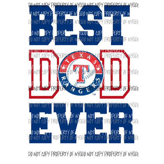 Best Dad Ever Houston Texas Rangers # 2 Sublimation transfers Heat Transfer