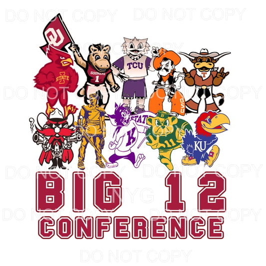 BIG 12 College Mascots # 568 Sublimation transfers - Heat 