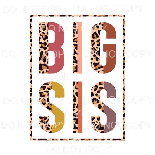 Big Sis Half Leopard Framed Sublimation transfers - Heat 