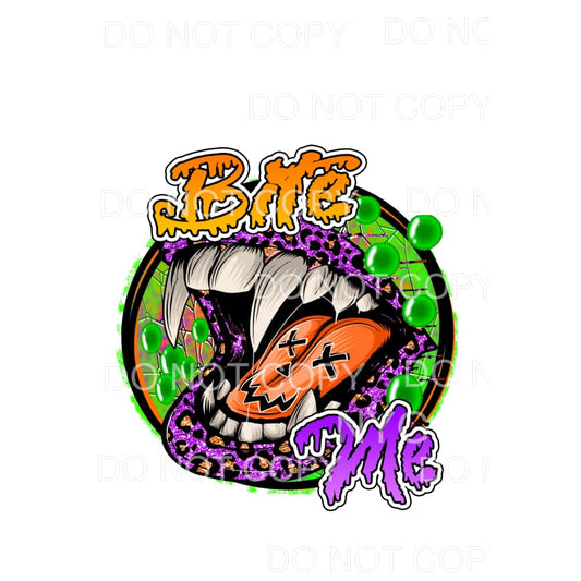 Bite Me Purple Orange Glitter Lips Pumpkin Vampire Teeth 