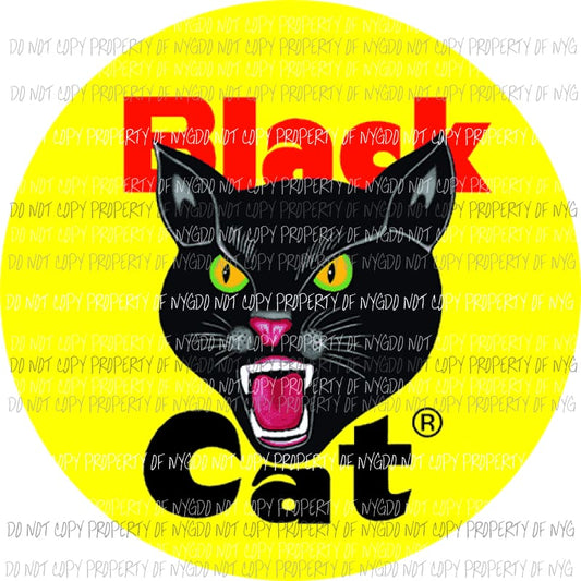 Black cat fireworks usa america Sublimation transfers Heat Transfer