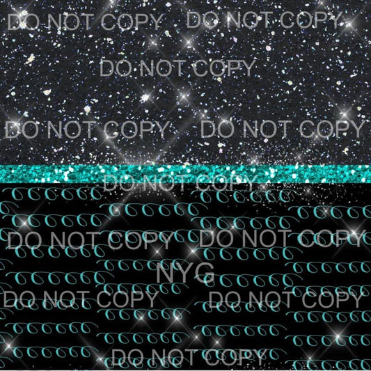 Black Galaxy Turquoise Sheet Sublimation transfers - Heat 
