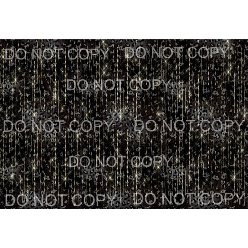 Black Leopard Gold Background Sheet Sublimation transfers - 
