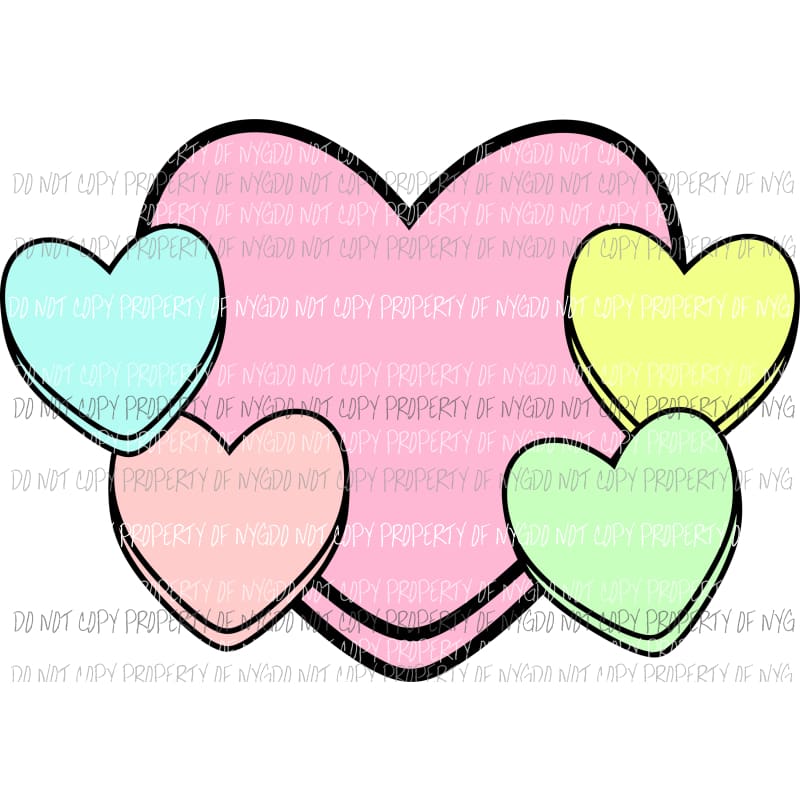 Blank Conversation Hearts pastels Sublimation transfers Heat Transfer