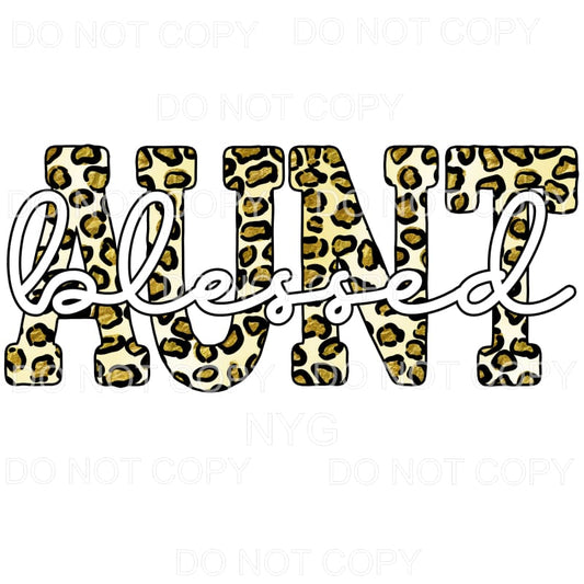 Blessed Aunt Leopard Sublimation transfers - Heat Transfer