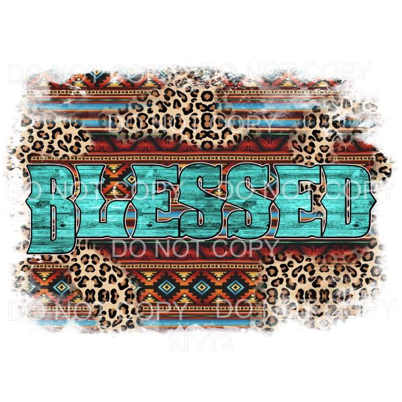 Blessed Aztec Leopard Sublimation transfers - Heat Transfer