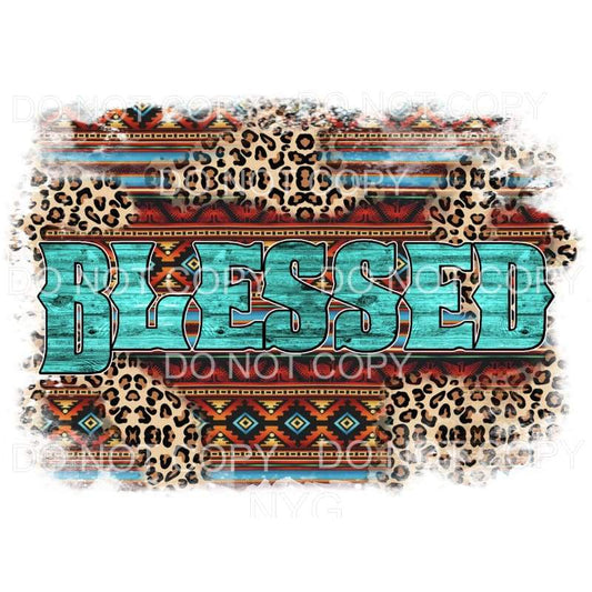 Blessed Aztec Leopard Sublimation transfers - Heat Transfer