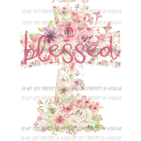 Blessed cross 3 Sublimation transfers Heat Transfer
