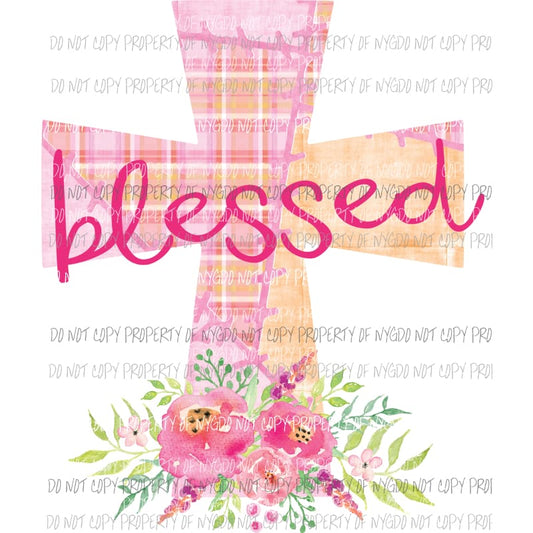 Blessed cross 4 Sublimation transfers Heat Transfer