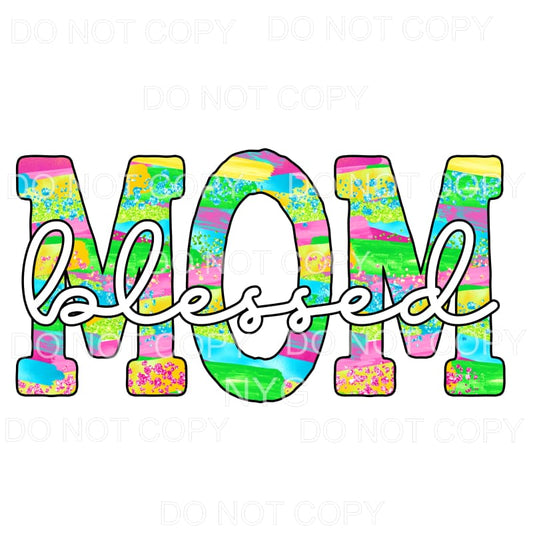 Blessed Mom Colorful #1 Sublimation transfers - Heat 