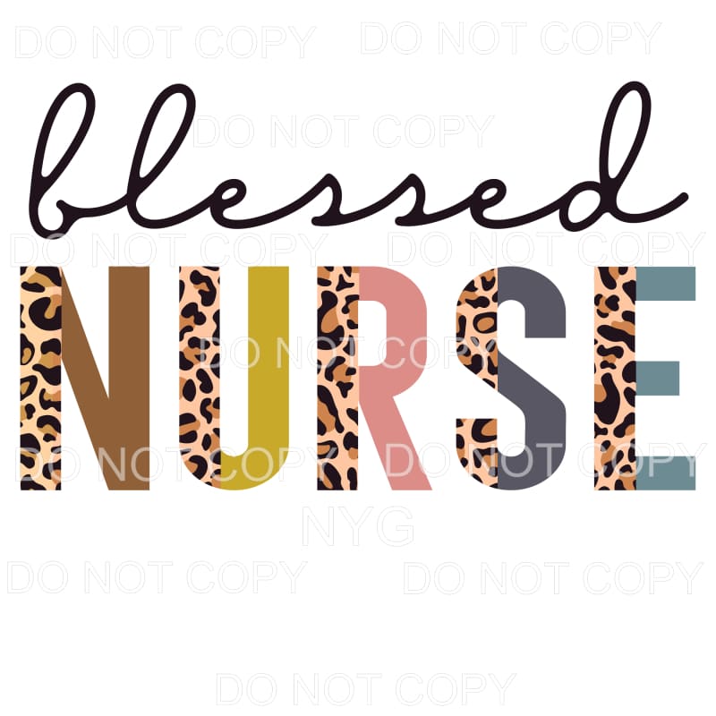 Blessed Nurse Half Leopard Sublimation transfers - Heat 