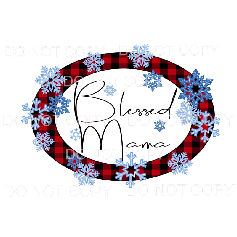Blessed Plaid Snowflakes Custom Mama - Mimi - Mom - Nana 