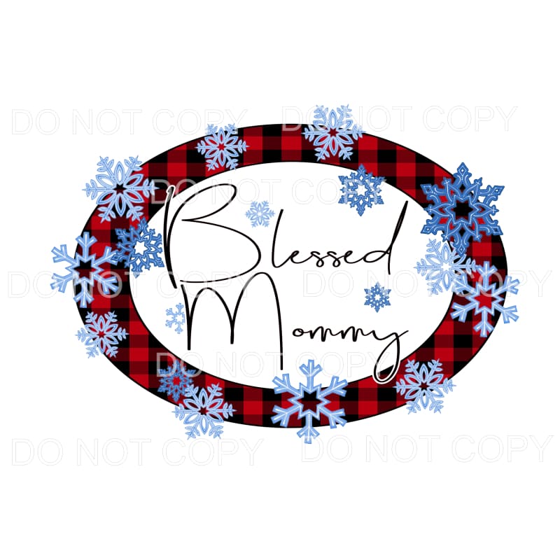 Blessed Plaid Snowflakes Custom Mama - Mimi - Mom - Nana 