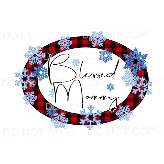 Blessed Plaid Snowflakes Custom Mama - Mimi - Mom - Nana 