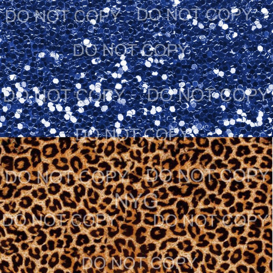 Blue Glitter Leopard Sheet #2 Sublimation transfers - Heat 