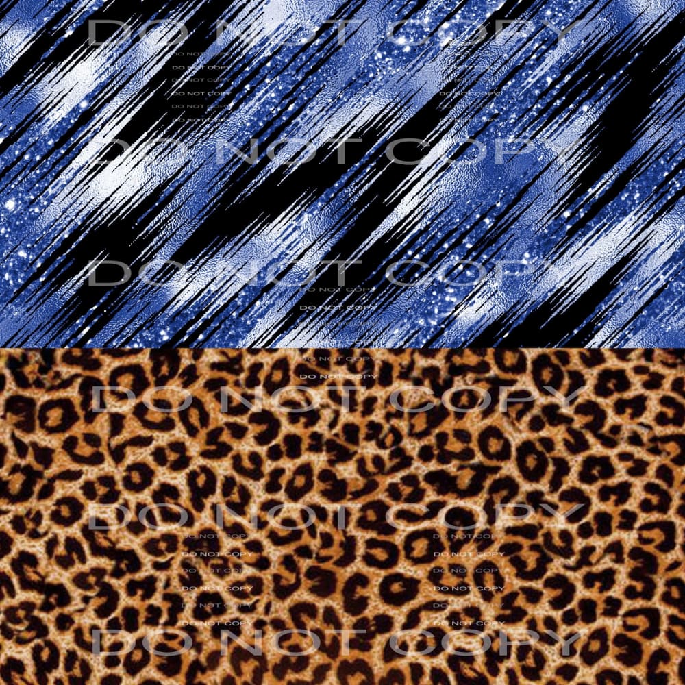 blue leopard glitter leopard sheet # 7010 Sublimation 