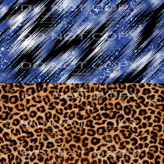 blue leopard glitter leopard sheet # 7010 Sublimation 