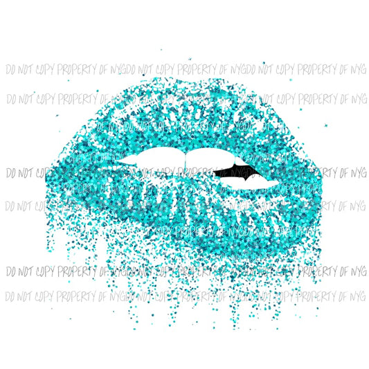 Blue Lips Sublimation transfers Heat Transfer