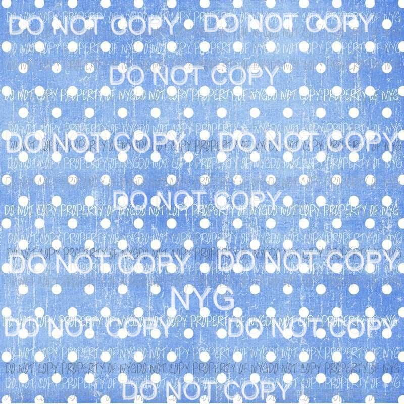 Blue Polka Dots Sheet #2 Sublimation transfers 13 x 9 inches Heat Transfer