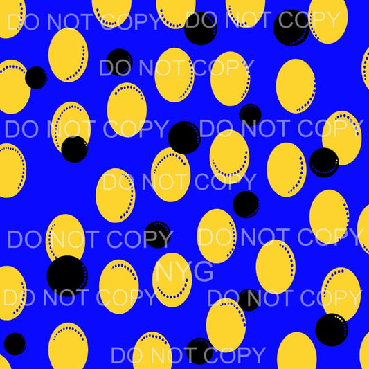Blue Yellow Dots Sheet #635 Sublimation transfers - Heat 