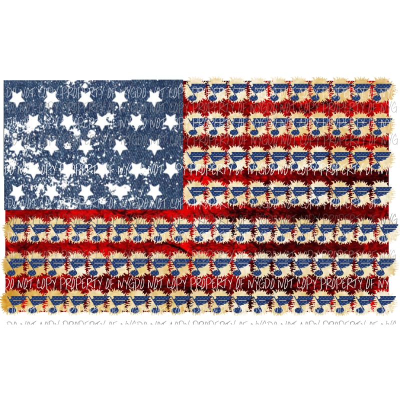 Blues Hockey Flag Sublimation transfers Heat Transfer