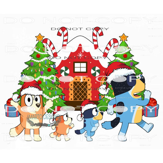 Bluey Christmas #7563 Sublimation transfers - Heat Transfer