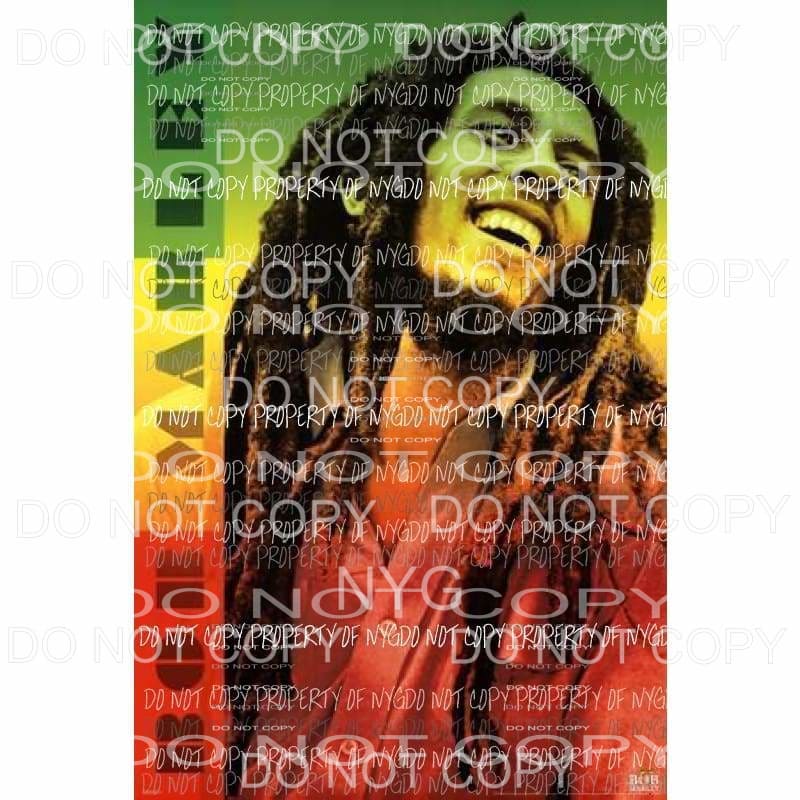 Bob Marley #1 Sublimation transfers Heat Transfer