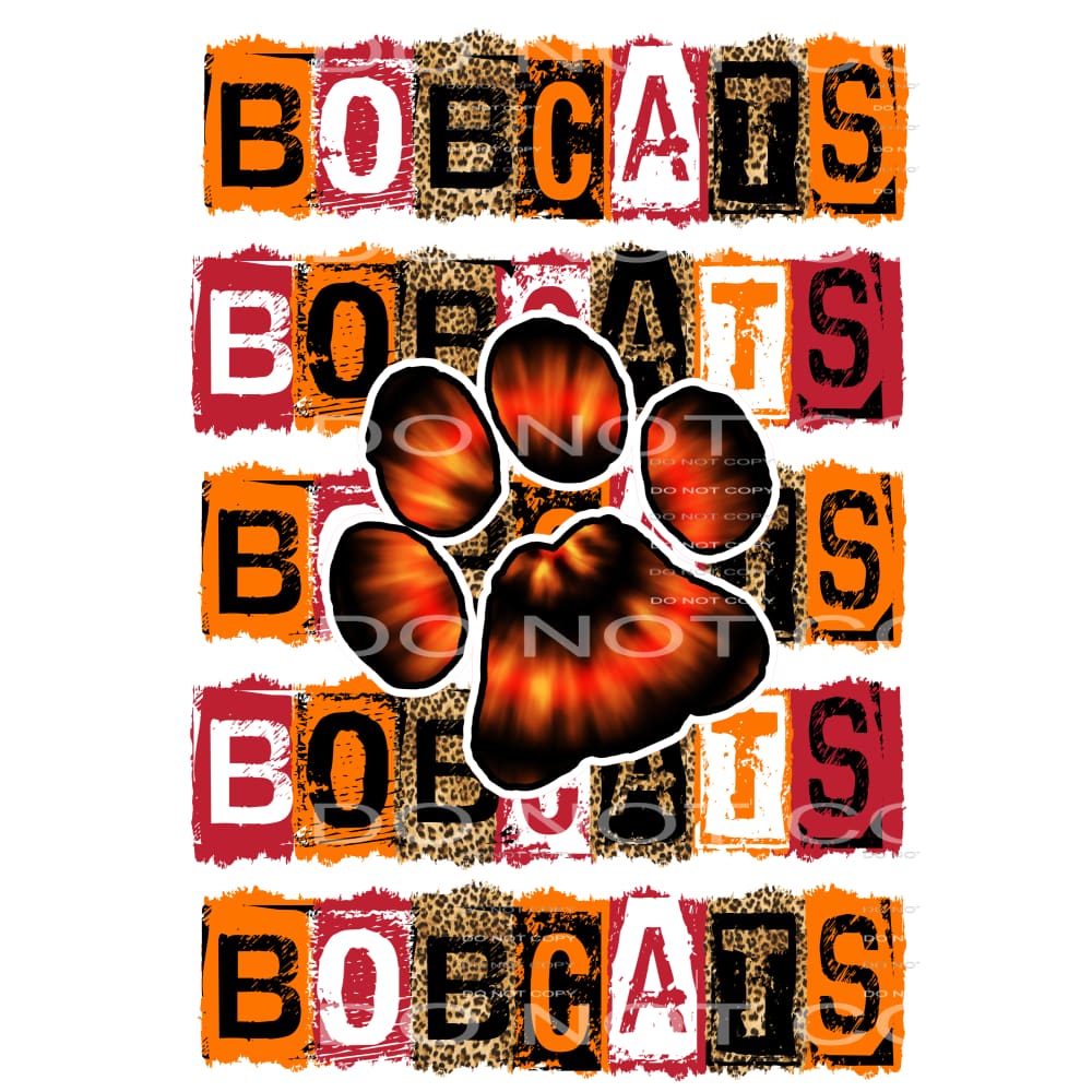 BOBCATS BLOCK Orange AND Red # 33355 Sublimation transfers -