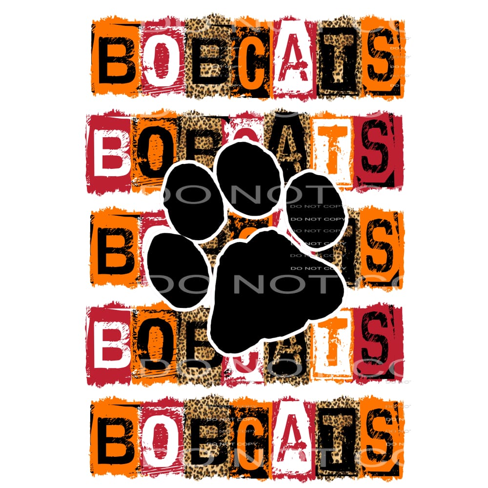 BOBCATS BLOCK Orange AND Red # 33375 Sublimation transfers -