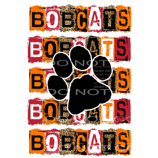 BOBCATS BLOCK Orange AND Red # 33375 Sublimation transfers -