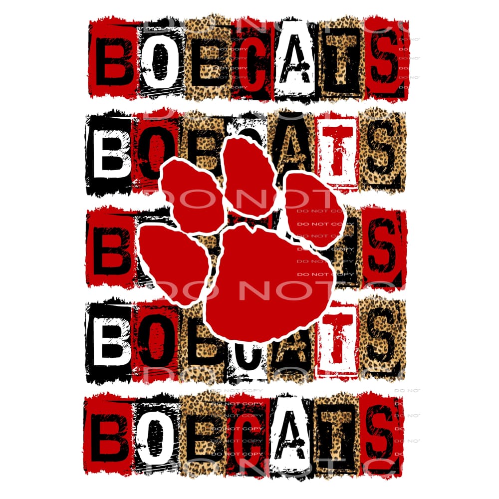 BOBCATS BLOCK Red # 2004 Sublimation transfers - Heat 